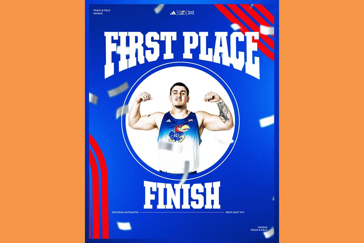 Την πρώτη του πανεπιστημιακή νίκη στη σφαιροβολία πέτυχε ο Δημήτρης Αντωνάτος σε αγώνες στο Κάνσας