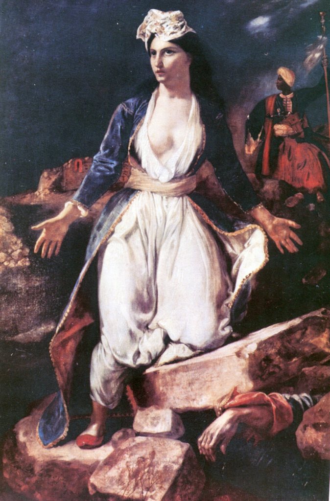EUGENE DELACROIX, Η Ελλάδα στα ερείπια του Μεσολογγίου.