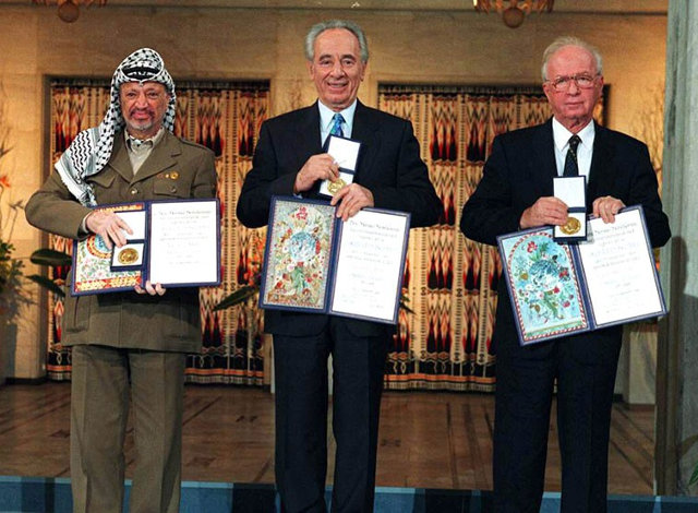 Nobel Arafat Peres Rabin